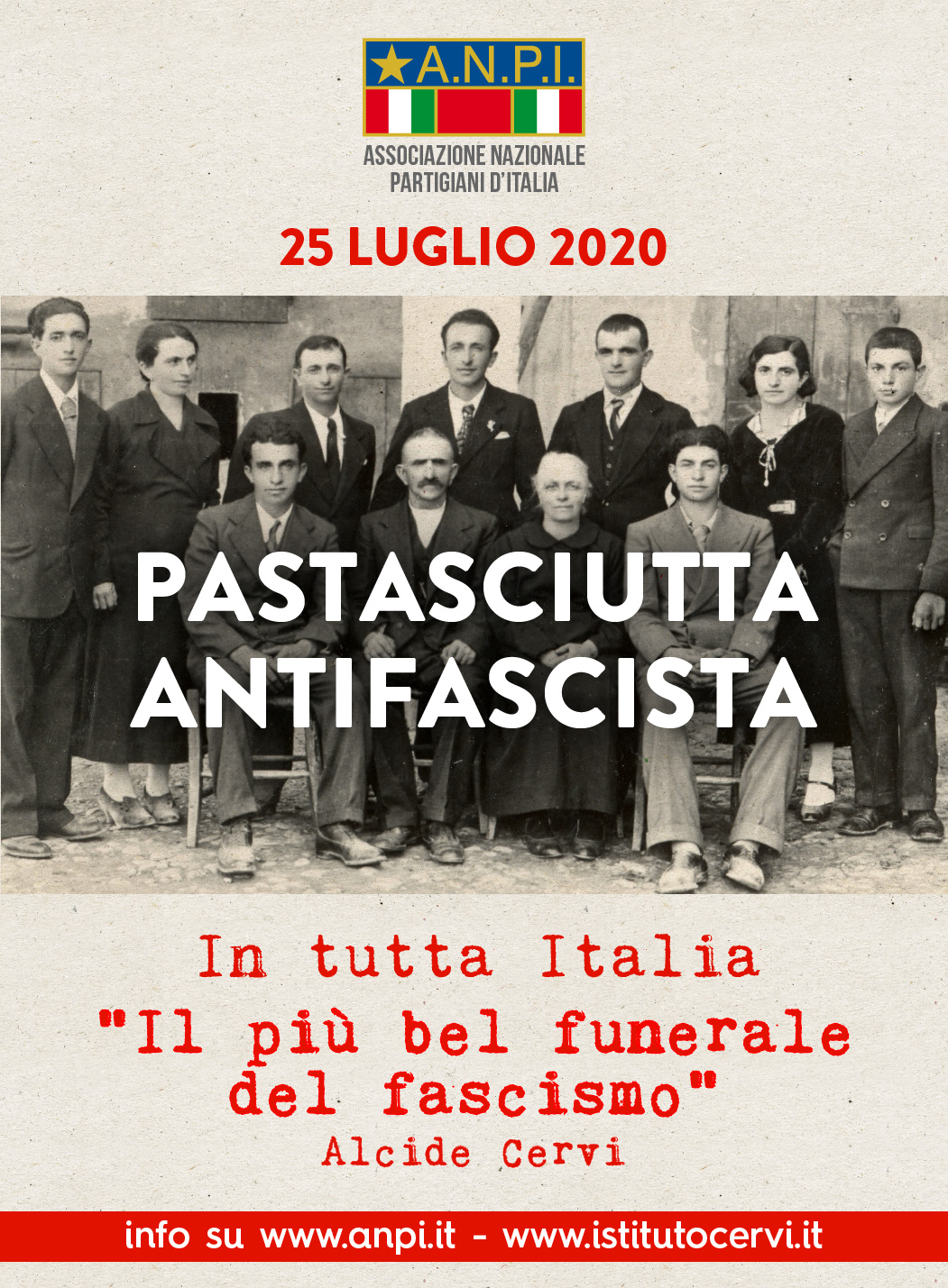 Il 25 luglio, in tutta Italia, la &quot;Pastasciutta antifascista&quot;
